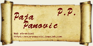 Paja Panović vizit kartica